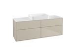 Villeroy und Boch Finion Waschtischunterschrank G73100HH 160x60,3x50,1cm, Glass White Matt, Sand Matt Lacquer