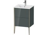 Duravit XViu Waschtisch-Unterschrank XV44590B138 51x42x59,4cm, 2 Auszüge, stehend, champagner matt, dolomiti grey hochglanz