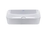 Duravit Cape Cod Aufsatz-Waschtisch 2340432600 43x43cm, ohne Hahnloch, Überlauf, Hahnlochbank, Weiß/Weiß Seidenmatt