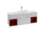 Villeroy und Boch Finion Waschtischunterschrank F861HBGJ 160cm, Abdeckplatte white matt, Regale Peony matt lacquer, Light grey matt