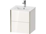 Duravit XViu Waschtisch-Unterschrank XV43150B122 51x42x56cm, 2 Schubkästen, wandhängend, champagner matt, weiß hochglanz