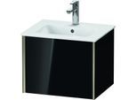 Duravit XViu Waschtisch-Unterschrank XV42150B140 51x42x40cm, 1 Auszug, wandhängend, champagner matt, schwarz hochglanz