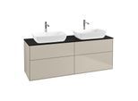 Villeroy und Boch Finion Waschtischunterschrank G84200HH 160x60,3cm, Emotion, Abdeckplatte black matt, Sand Matt Lacquer