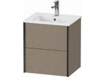 Duravit XViu Waschtisch-Unterschrank XV43150B211 51x42x56cm, 2 Schubkästen, wandhängend, schwarz matt, eiche kaschmir