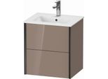 Duravit XViu Waschtisch-Unterschrank XV43150B286 51x42x56cm, 2 Schubkästen, wandhängend, schwarz matt, cappucino hochglanz