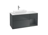 Villeroy und Boch Finion Waschtischunterschrank F811HGHG 120cm, Abdeckplatte white matt, Regale Midnight matt lacquer, Midnight Blue Matt Lacquer