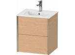 Duravit XViu Waschtisch-Unterschrank XV43150B112 51x42x56cm, 2 Schubkästen, wandhängend, champagner matt, eiche gebürstet