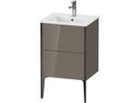 Duravit XViu Waschtisch-Unterschrank XV44590B289 51x42x59,4cm, 2 Auszüge, stehend, schwarz matt, flannel grey hochglanz