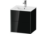 Duravit XViu Waschtisch-Unterschrank XV43150B240 51x42x56cm, 2 Schubkästen, wandhängend, schwarz matt, schwarz hochglanz