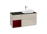 Villeroy und Boch Finion Waschtischunterschrank G802HBHH 120cm, Abdeckplatte black matt, Emotion, Regale Peony matt lacquer, Sand Matt Lacquer