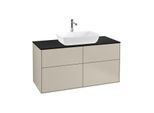 Villeroy und Boch Finion Waschtischunterschrank G79200HH 120x60,3cm, Emotion, Abdeckplatte black matt, Sand Matt Lacquer