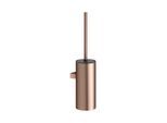 KEUCO Moll Toilettenbürstengarnitur 12769290101 mit Metallgehäuse, Bürste mit Deckel, Wand, Rotgold gebürstet/anthrazit