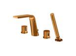 Steinberg Serie 260 Wannen-4-Loch-Armatur 2602400RG Ausladung 200mm, mit Umsteller und ausziehbarer Handbrause, Rose Gold