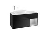 Villeroy und Boch Finion Waschtischunterschrank G931GJPD 120cm, Abdeckplatte white matt, Emotion, Regale Light grey matt lacquer, Black matt lacquer