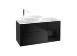 Villeroy und Boch Finion Waschtischunterschrank F931PHPD 120cm, Abdeckplatte white matt, Regale Glossy black lacquer, Black matt lacquer