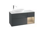 Villeroy und Boch Finion Waschtischunterschrank G931PCHG 120cm, Abdeckplatte white matt, Emotion, Regale Oak Veneer, Midnight Blue Matt Lacquer