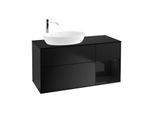Villeroy und Boch Finion Waschtischunterschrank F932PHPD 120cm, Abdeckplatte black matt, Regale Glossy black lacquer, Black matt lacquer
