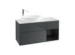 Villeroy und Boch Finion Waschtischunterschrank G931PHHG 120cm, Abdeckplatte white matt, Emotion, Regale Glossy black lacquer, Midnight Blue Matt Lacquer