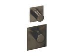 Herzbach Design iX PVD Fertigmontageset 21.521015.1.40 Black Steel, für Universal-Thermostat-Modul, eckig