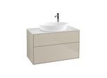 Villeroy und Boch Finion Waschtischunterschrank G88100HH 100x60,3cm, Emotion, Abdeckplatte white matt, Sand Matt Lacquer