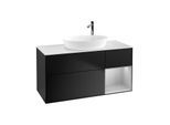 Villeroy und Boch Finion Waschtischunterschrank F951GJPD 120cm, Abdeckplatte white matt, Regale Light grey matt lacquer, Black matt lacquer