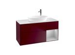 Villeroy und Boch Finion Waschtischunterschrank F951GJHB 120cm, Abdeckplatte white matt, Regale Light grey matt lacquer, Peony Matt