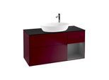 Villeroy und Boch Finion Waschtischunterschrank F952GKHB 120cm, Abdeckplatte black matt, Regale Anthracite matt lacquer, Peony Matt