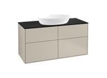 Villeroy und Boch Finion Waschtischunterschrank FA3200HH 120x60,3cm, Abdeckplatte black matt, Sand Matt Lacquer