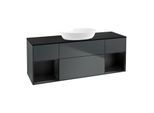 Villeroy und Boch Finion Waschtischunterschrank FD02PDHG 120cm, Abdeckplatte black matt, Regale Black matt lacquer, Midnight Blue Matt Lacquer