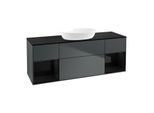 Villeroy und Boch Finion Waschtischunterschrank GD02PHHG 120cm, Abdeckplatte black matt, Emotion, Regale Glossy black lacquer, Midnight Blue Matt Lacquer