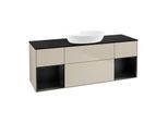 Villeroy und Boch Finion Waschtischunterschrank GD02PDHH 120cm, Abdeckplatte black matt, Emotion, Regale Black matt lacquer, Sand Matt Lacquer