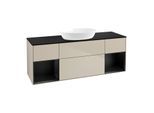 Villeroy und Boch Finion Waschtischunterschrank FD02PDHH 120cm, Abdeckplatte black matt, Regale Black matt lacquer, Sand Matt Lacquer