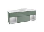Villeroy und Boch Finion Waschtischunterschrank GD01GJGM 120cm, Abdeckplatte white matt, Emotion, Regale Light grey matt lacquer, Olive Matt Lacquer