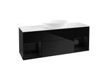Villeroy und Boch Finion Waschtischunterschrank GD01PHPH 120cm, Abdeckplatte white matt, Emotion, Regale Glossy black lacquer, Glossy Black Lacquer