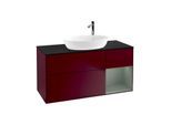 Villeroy und Boch Finion Waschtischunterschrank G952GMHB 120cm, Abdeckplatte black matt, Emotion, Regale Olive matt lacquer, Peony Matt