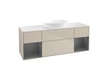 Villeroy und Boch Finion Waschtischunterschrank GD01GKHH 120cm, Abdeckplatte white matt, Emotion, Regale Anthracite matt lacquer, Sand Matt Lacquer