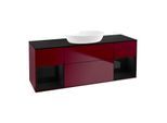 Villeroy und Boch Finion Waschtischunterschrank FD02PHHB 120cm, Abdeckplatte black matt, Regale Glossy black lacquer, Peony Matt