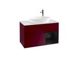 Villeroy und Boch Finion Waschtischunterschrank F901PHHB 100cm, Abdeckplatte white matt, Regale Glossy black lacquer, Peony Matt