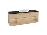 Villeroy und Boch Finion Waschtischunterschrank GD02PCPC 120cm, Abdeckplatte black matt, Emotion, Regale Oak Veneer, Oak Veneer