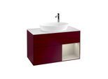 Villeroy und Boch Finion Waschtischunterschrank F901HHHB 100cm, Abdeckplatte white matt, Regale sand matt lacquer, Peony Matt