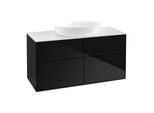 Villeroy und Boch Finion Waschtischunterschrank GA3100PH 120x60,3cm, Emotion, Abdeckplatte white matt, Glossy Black Lacquer