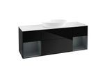 Villeroy und Boch Finion Waschtischunterschrank GD01HGPH 120cm, Abdeckplatte white matt, Emotion, Regale Midnight matt lacquer, Glossy Black Lacquer