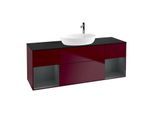 Villeroy und Boch Finion Waschtischunterschrank F982HGHB 160cm, Abdeckplatte black matt, Regale Midnight matt lacquer, Peony Matt
