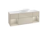 Villeroy und Boch Finion Waschtischunterschrank GD01HHHH 120cm, Abdeckplatte white matt, Emotion, Regale sand matt lacquer, Sand Matt Lacquer