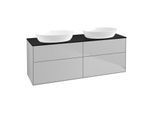 Villeroy und Boch Finion Waschtischunterschrank FA8200GJ 160x60,3cm, Abdeckplatte black matt, Light grey matt
