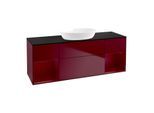 Villeroy und Boch Finion Waschtischunterschrank FD02HBHB 120cm, Abdeckplatte black matt, Regale Peony matt lacquer, Peony Matt