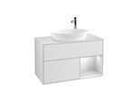 Villeroy und Boch Finion Waschtischunterschrank G901MTMT 100cm, Abdeckplatte white matt, Emotion, Regale White matt lacquer, White matt lacquer
