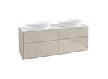 Villeroy und Boch Finion Waschtischunterschrank GA8100HH 160x60,3cm, Emotion, Abdeckplatte white matt, Sand Matt Lacquer