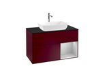 Villeroy und Boch Finion Waschtischunterschrank G782GJHB 100cm, Abdeckplatte black matt, Emotion, Regale Light grey matt lacquer, Peony Matt