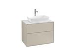 Villeroy und Boch Finion Waschtischunterschrank F75100HH 80x60,3cm, Abdeckplatte white matt, Sand Matt Lacquer